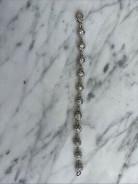 Judith Ripka Silver Beaded Disc Link Bracelet - Free Shipping!